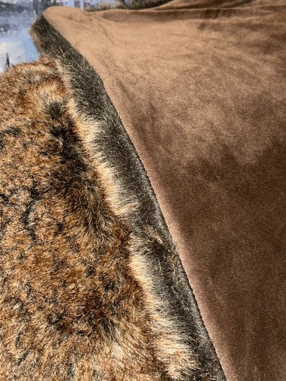 Restoration Hardware RH Faux Fur 50x60 Brown Home Accent Decor Luxury Throw